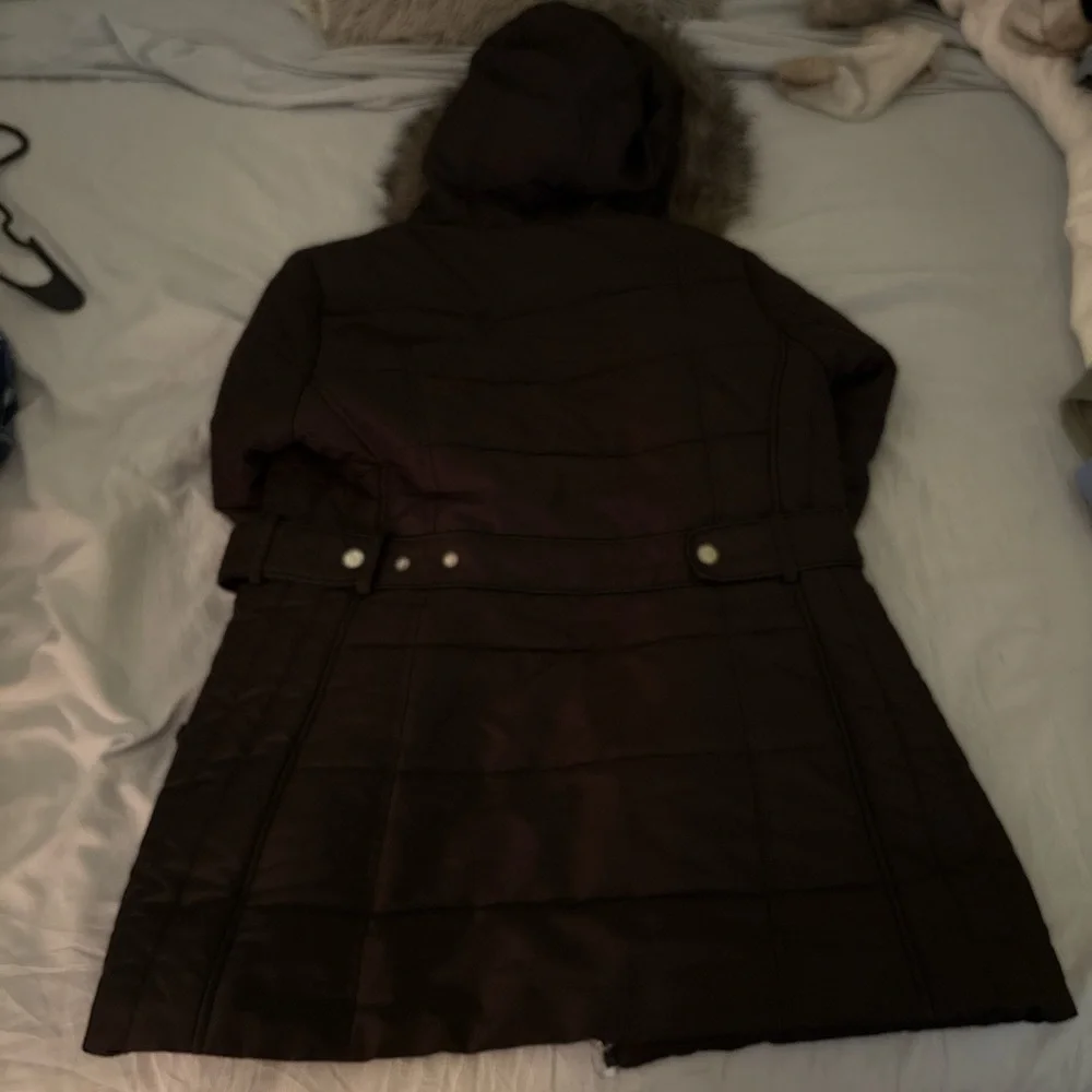 Black Jacket with Faux Fur Hood - Picture 3 of 3